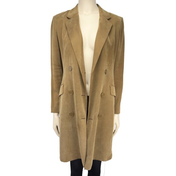 MASSIMO DUTTI Blazer Dress / Trench Coat Tan Kaki Double-Breasted Belted‎ Fall 6 - Picture 6 of 16